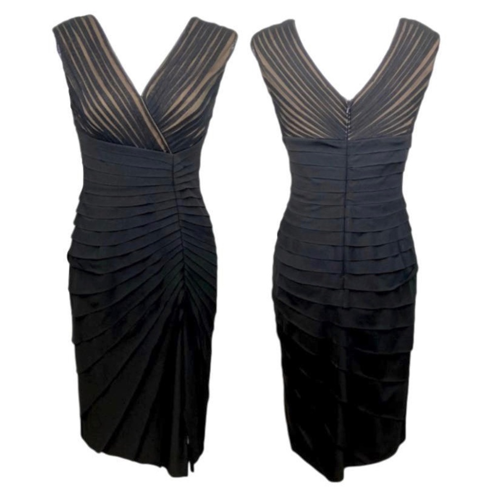 Adrianna Papell Black V Bodice Occasion Dress